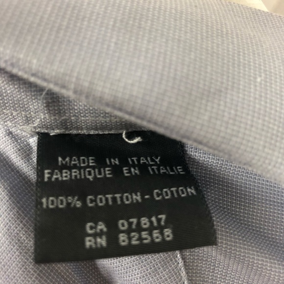 Mondo Di Marco Italian Blue Dress Shirt 17.5 | 100% Cotton Made in Italy - Picture 12 of 13